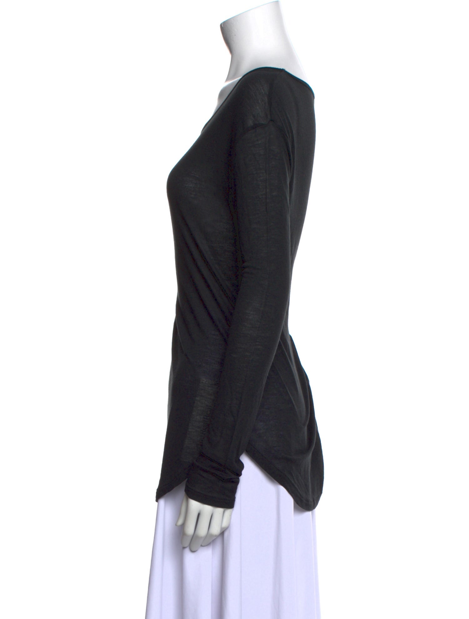 BLK DNM Scoop Neck Long Sleeve T-Shirt