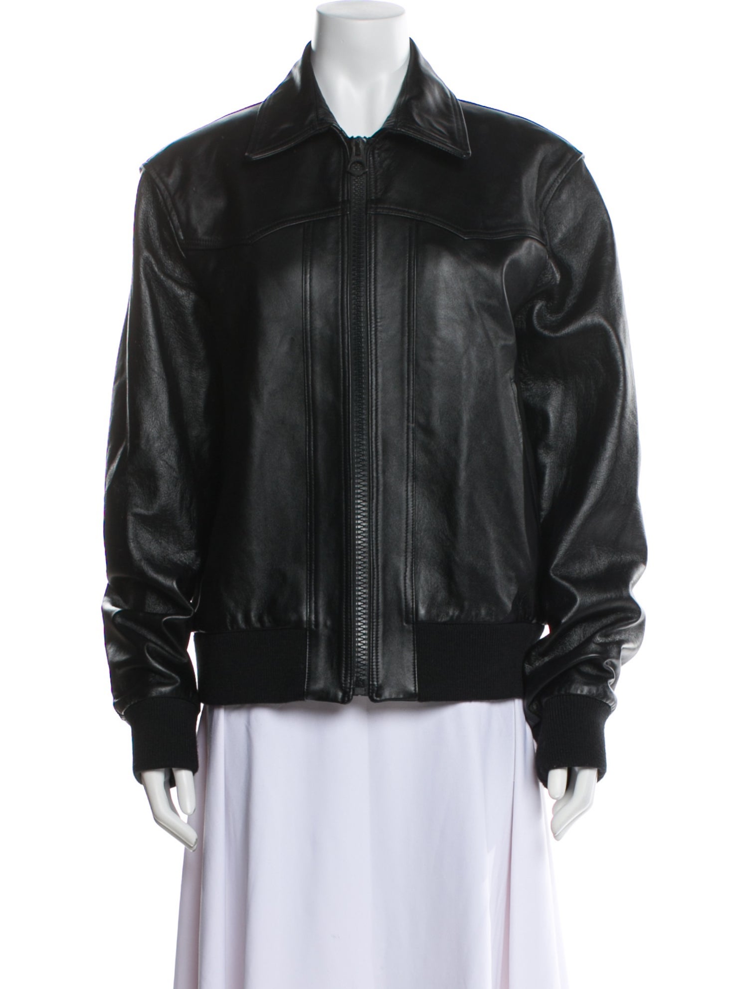 BLK DNM Lamb Leather Bomber Jacket