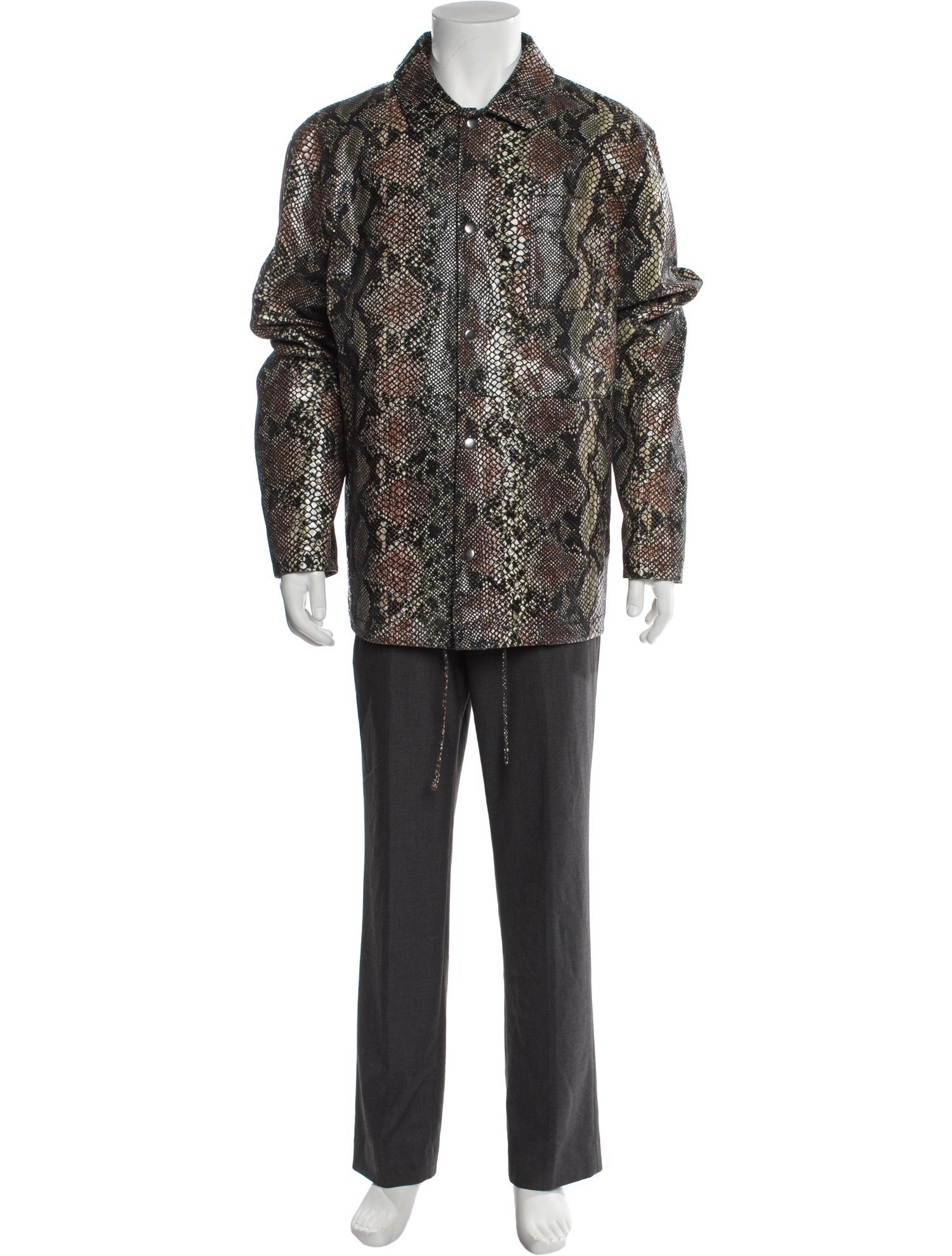 BLK DNM Lamb Leather Animal Print Jacket