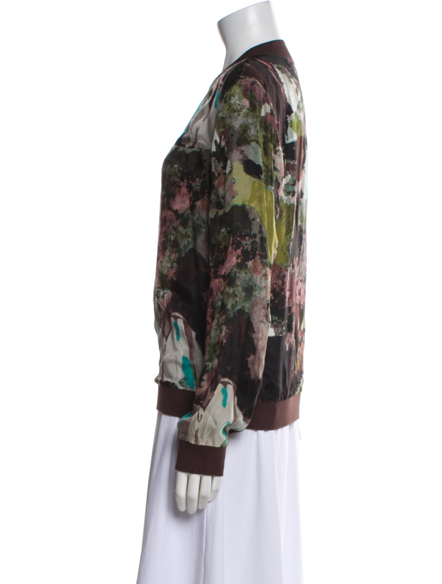 BLK DNM Silk Floral Print Bomber Jacket