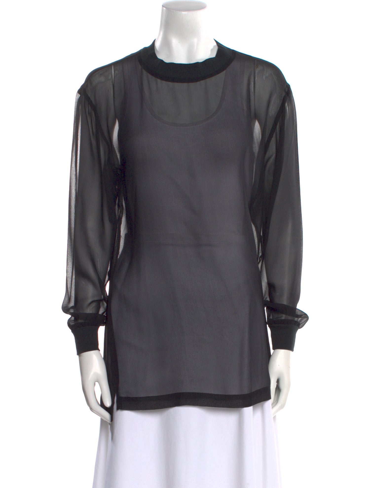 BLK DNM Silk Mock Neck Tunic