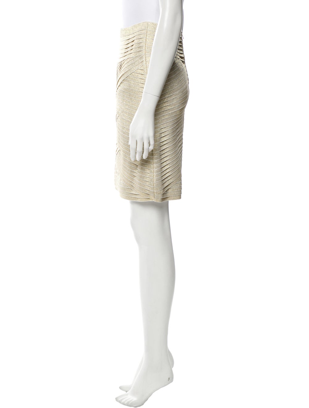 Pierre Balmain Metallic Tiered Skirt w/ Tags Meta… - image 2