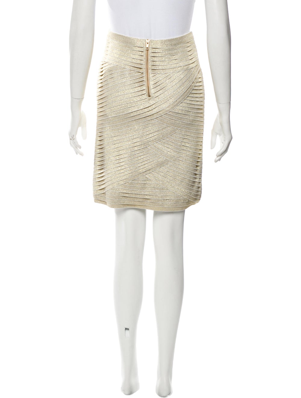 Pierre Balmain Metallic Tiered Skirt w/ Tags Meta… - image 3
