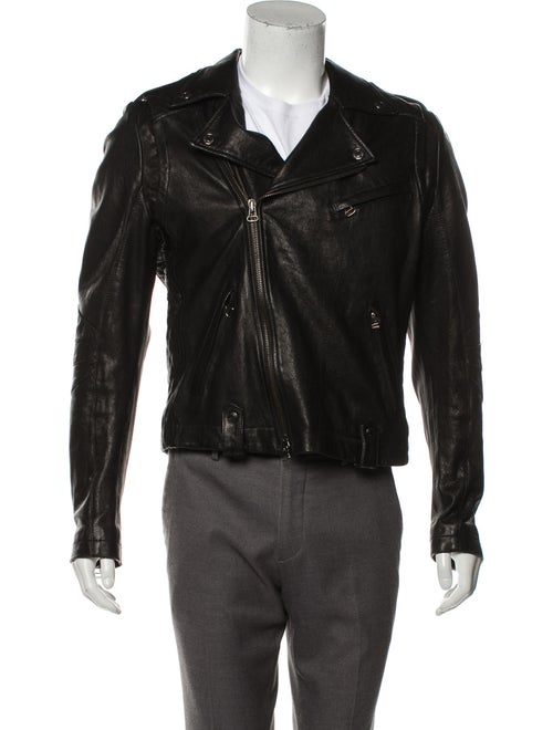 Pierre Balmain Leather Moto Jacket black