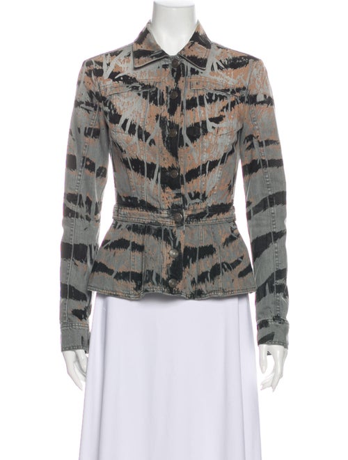Pierre Balmain Animal Print Denim Jacket Denim