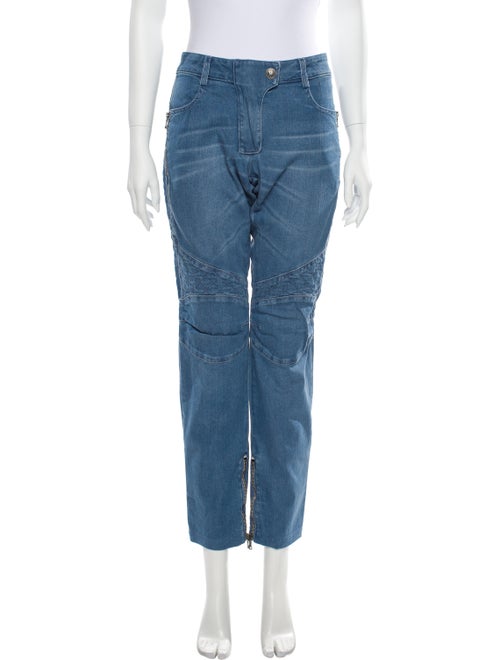Pierre Balmain Mid-Rise Straight Leg Jeans Blue