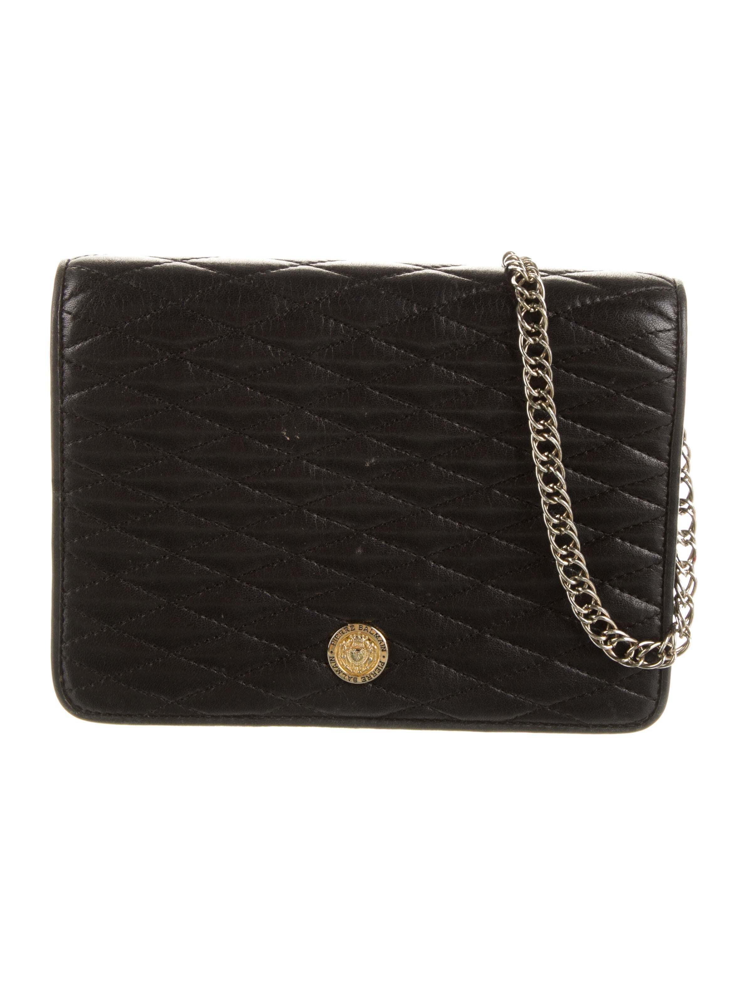 Pierre Balmain Chain Linked Leather Crossbody Bag Black Crossbody