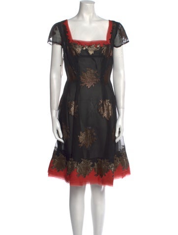 Pierre Balmain Dresses Floral Print Knee-Length Dress XS