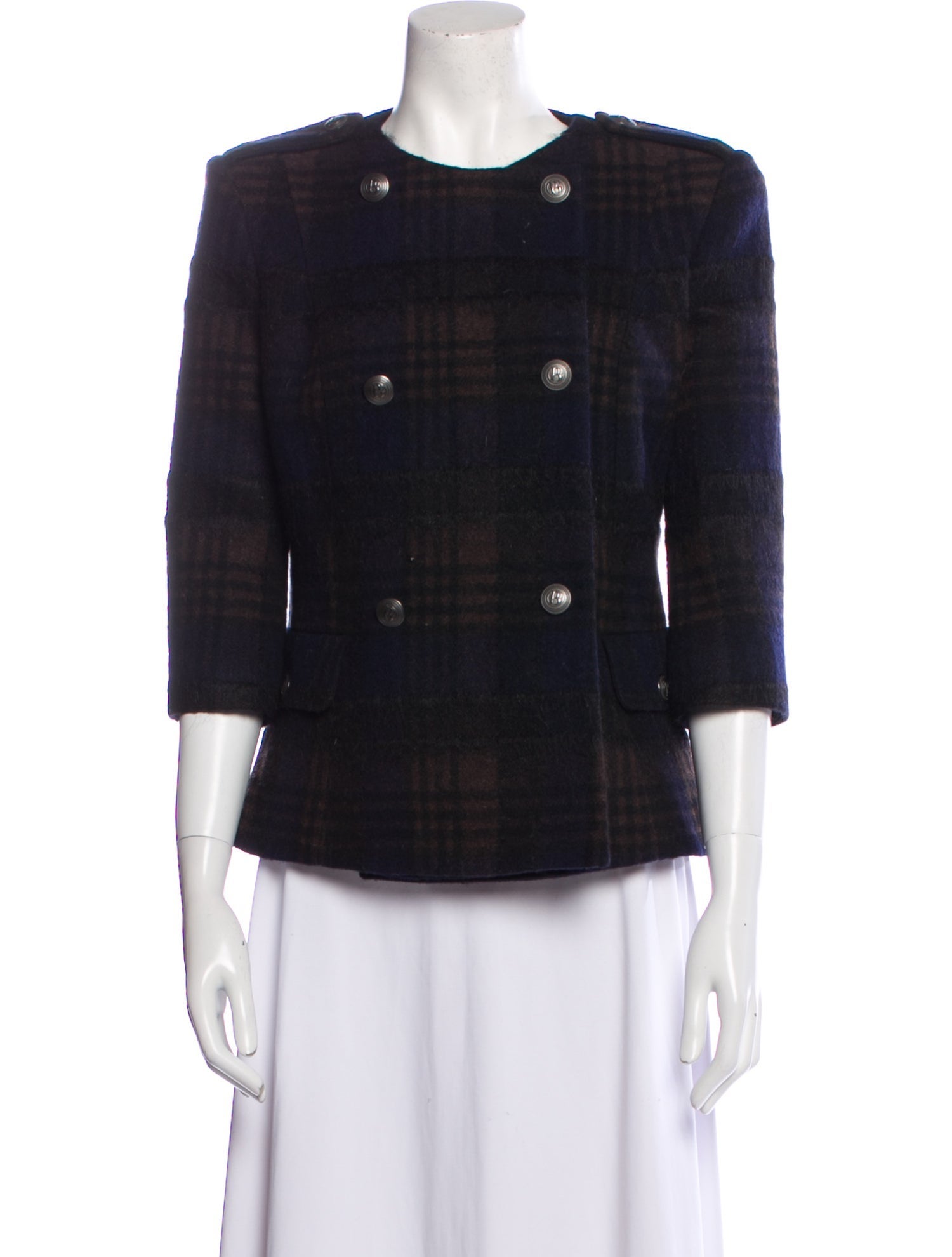 Pierre Balmain Plaid Print Evening Jacket