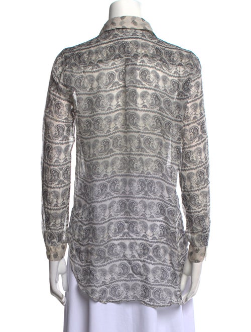 Pierre Balmain Paisley Print Long Sleeve Button-Up Top