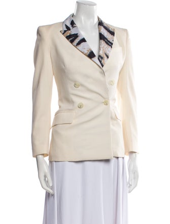 Pierre Balmain Virgin Wool Graphic Print Blazer