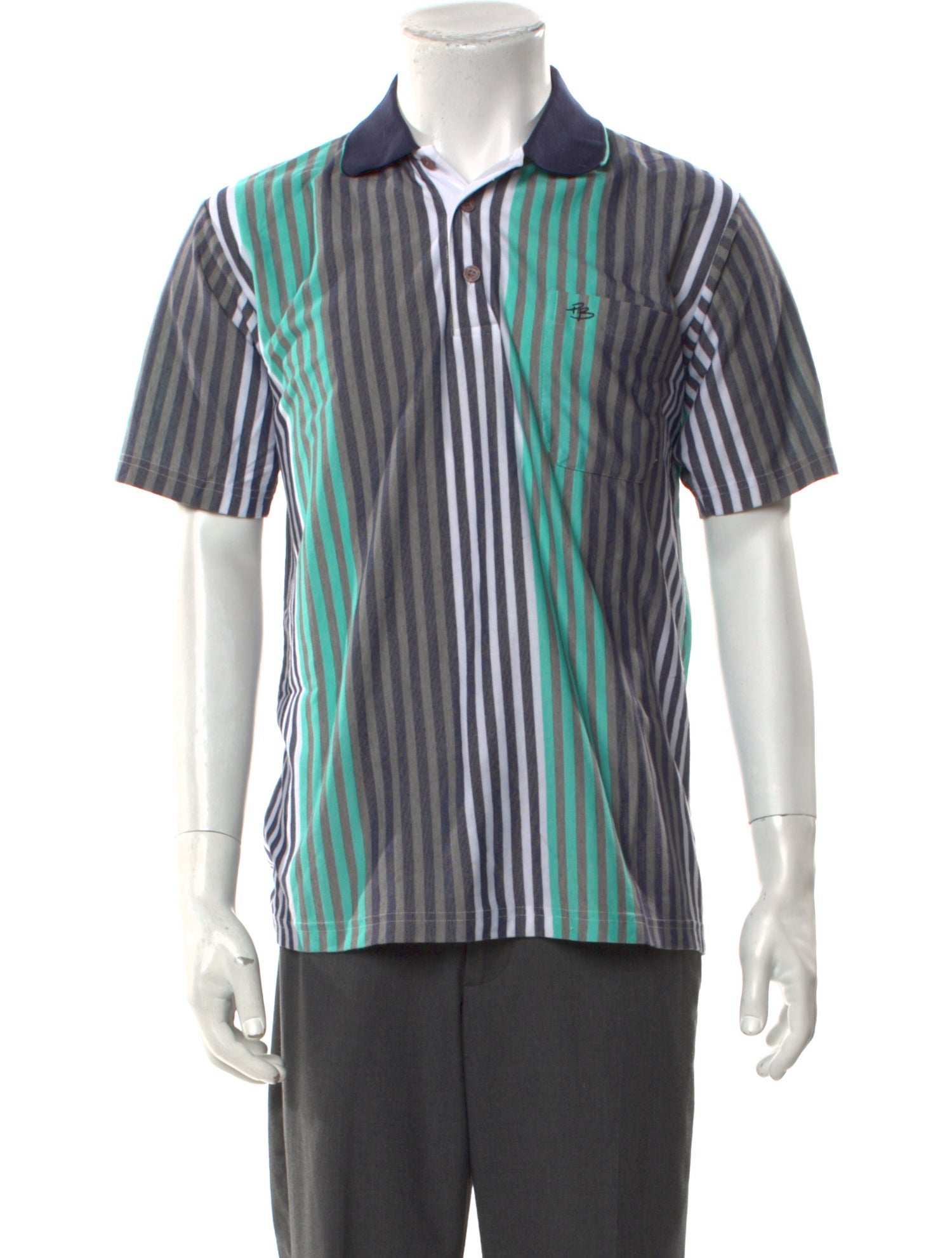 Pierre Balmain Striped V-Neck Polo Shirt