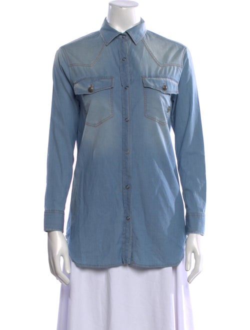 Pierre Balmain Long Sleeve Button-Up Top