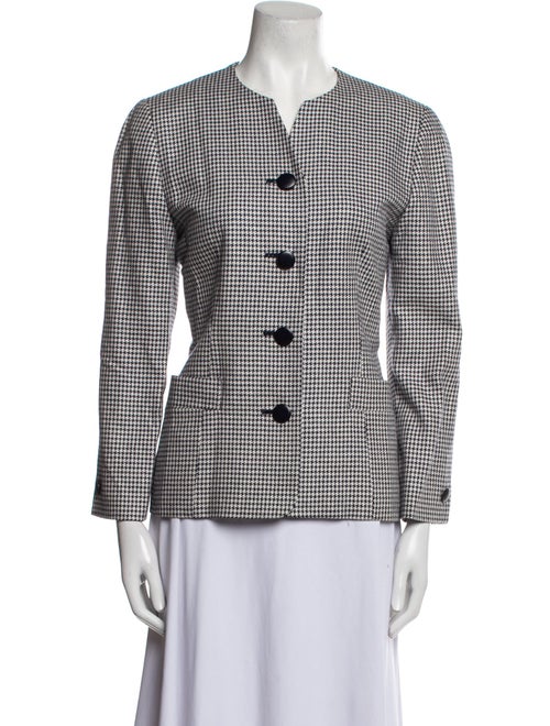 Pierre Balmain Silk Houndstooth Print Jacket
