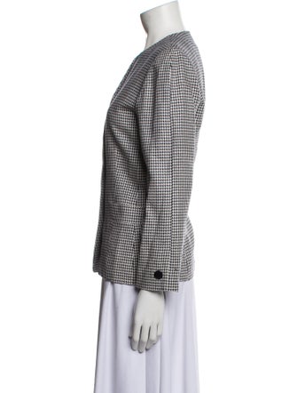 Pierre Balmain Silk Houndstooth Print Jacket