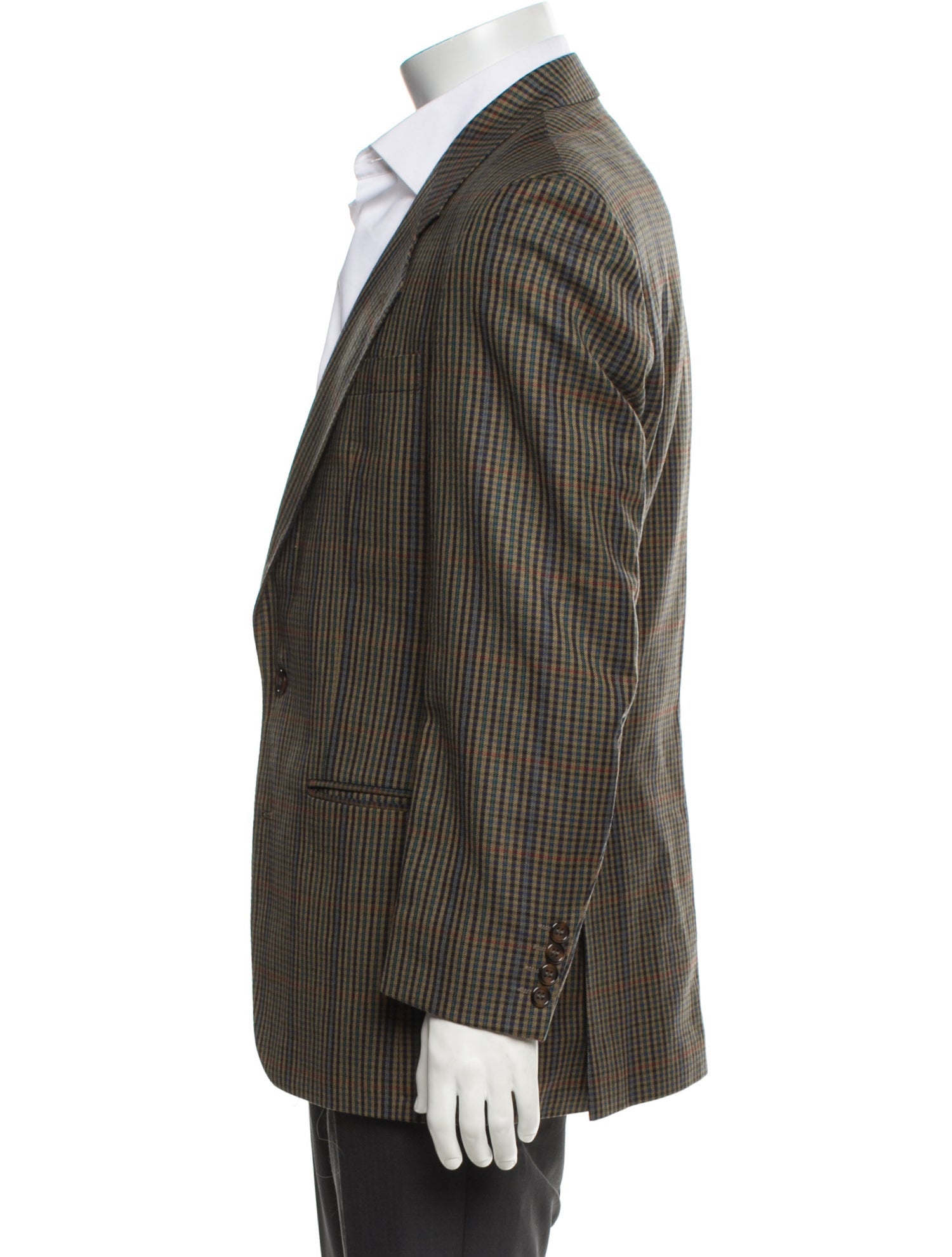 Pierre Balmain Wool Plaid Print Blazer