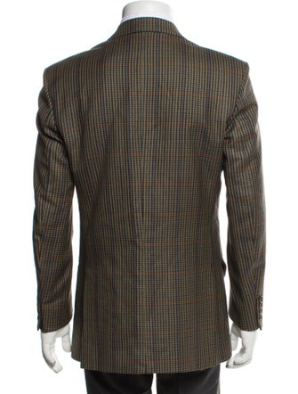 Pierre Balmain Wool Plaid Print Blazer