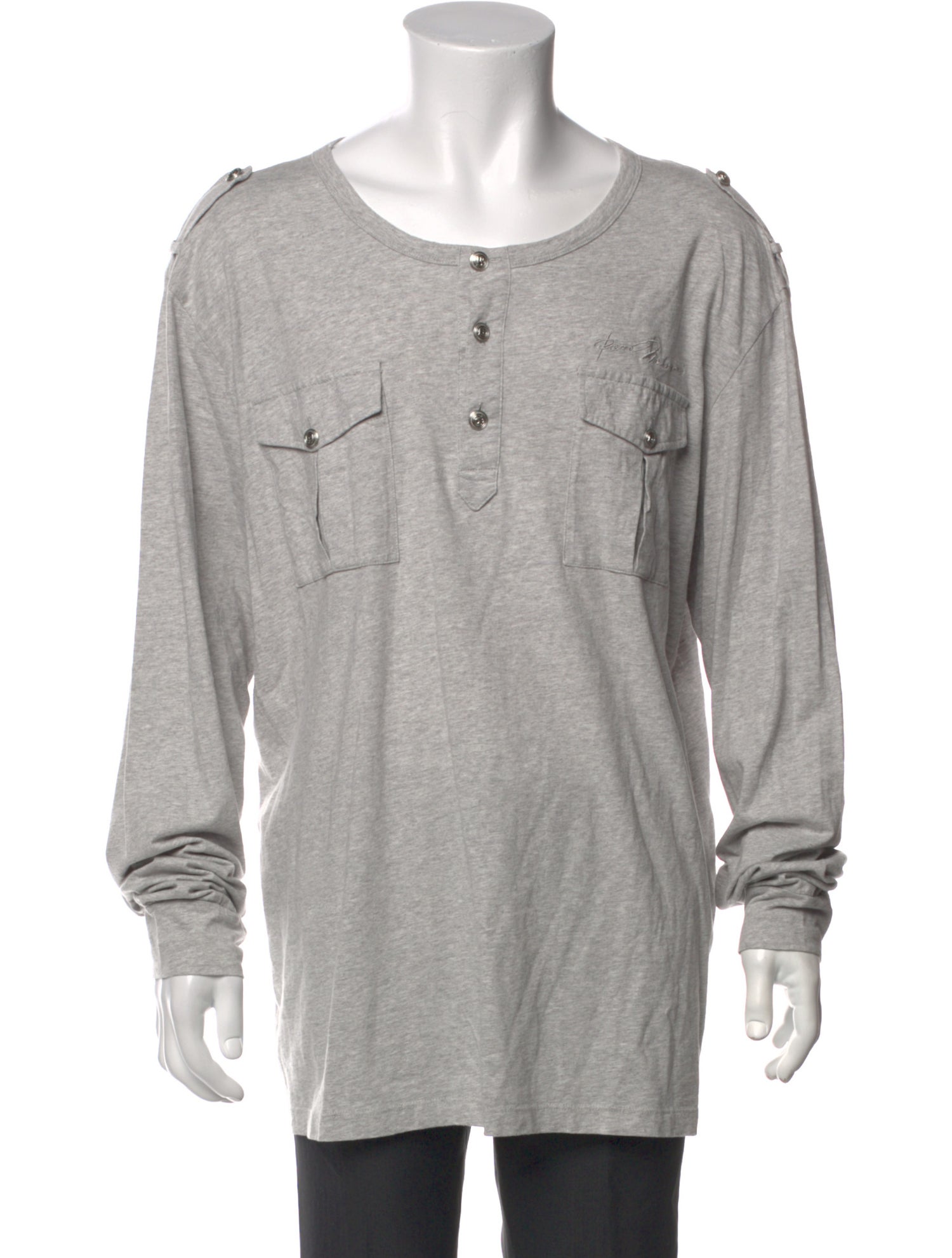 Pierre Balmain Scoop Neck Long Sleeve Henley