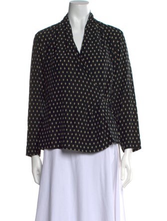 Pierre Balmain Silk Polka Dot Print Blouse