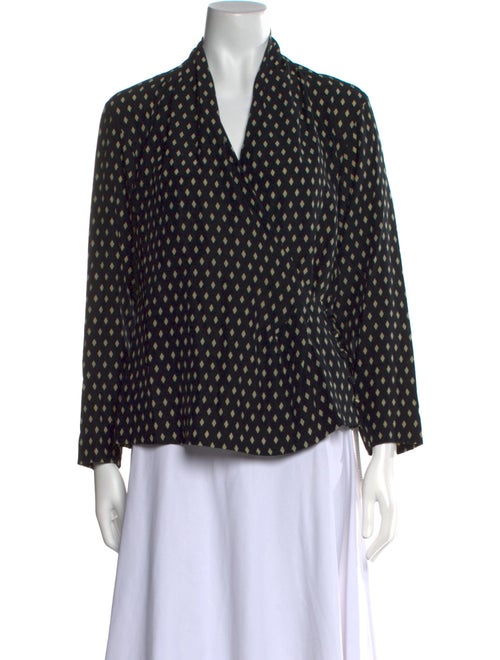 Pierre Balmain Silk Polka Dot Print Blouse