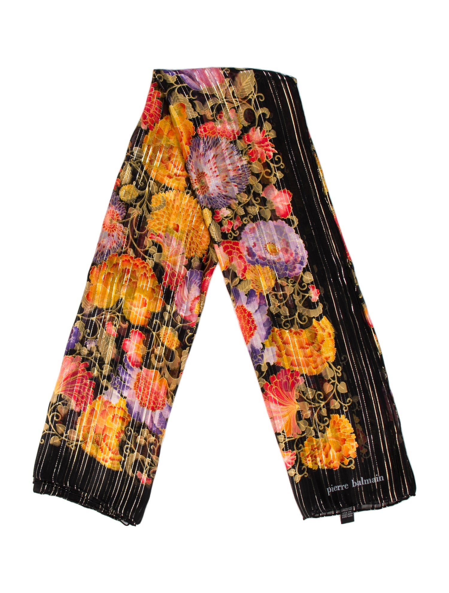 Pierre Balmain Silk Floral Print Scarf
