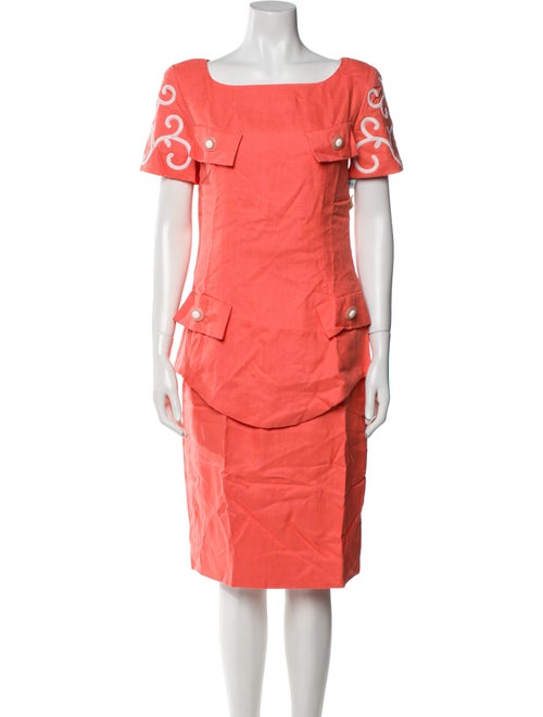 Pierre Balmain Embroidered Accent Skirt Set