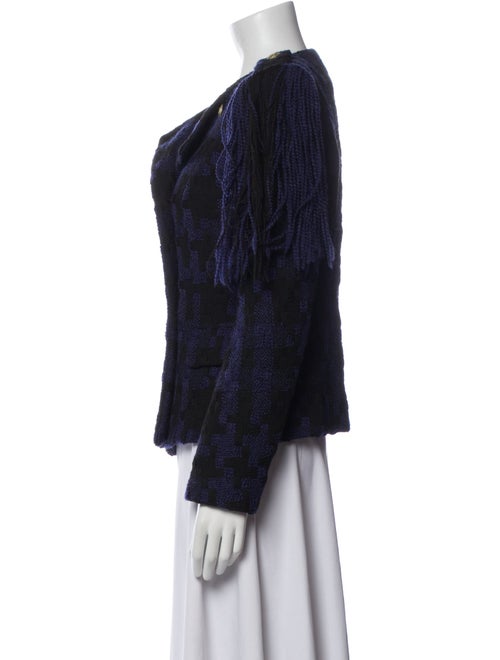 Pierre Balmain Wool Plaid Print Evening Jacket