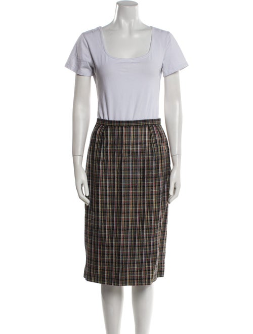 Pierre Balmain Plaid Print Skirt Suit