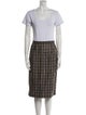 Pierre Balmain Plaid Print Skirt Suit