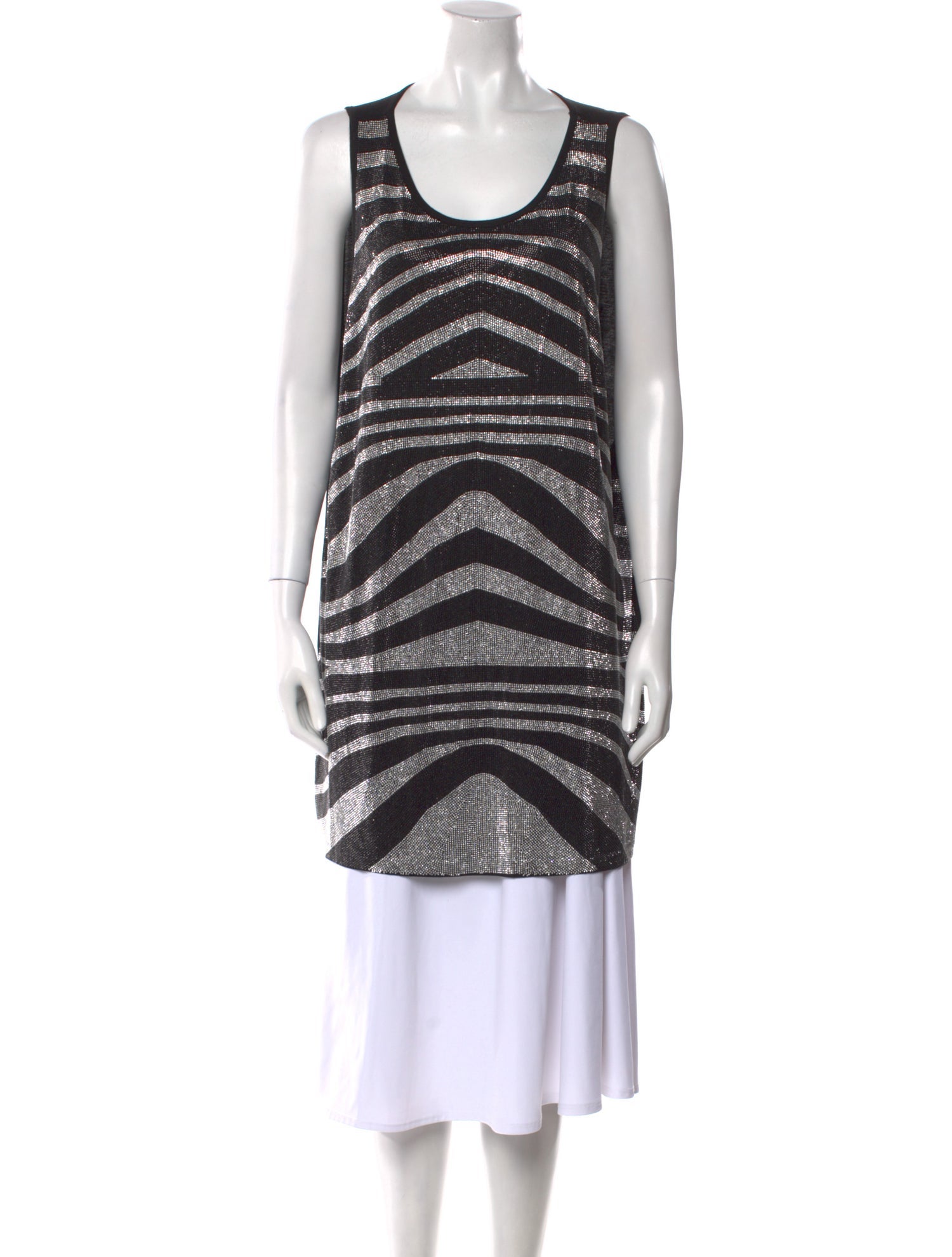 Pierre Balmain Striped Scoop Neck Tunic