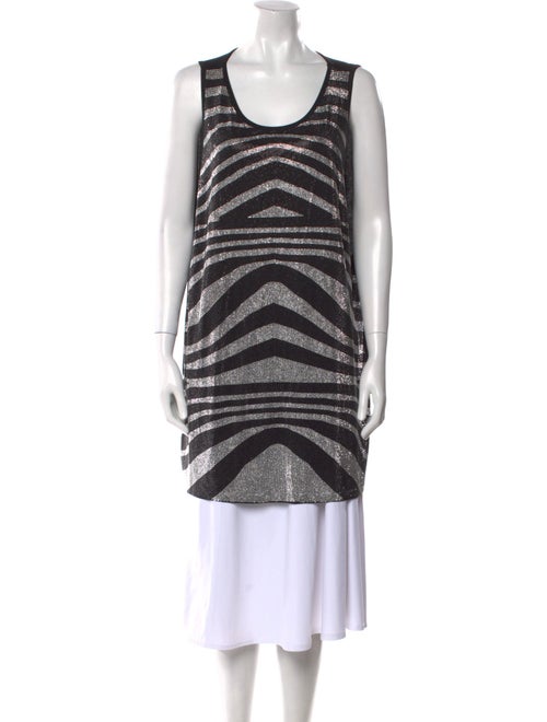 Pierre Balmain Striped Scoop Neck Tunic