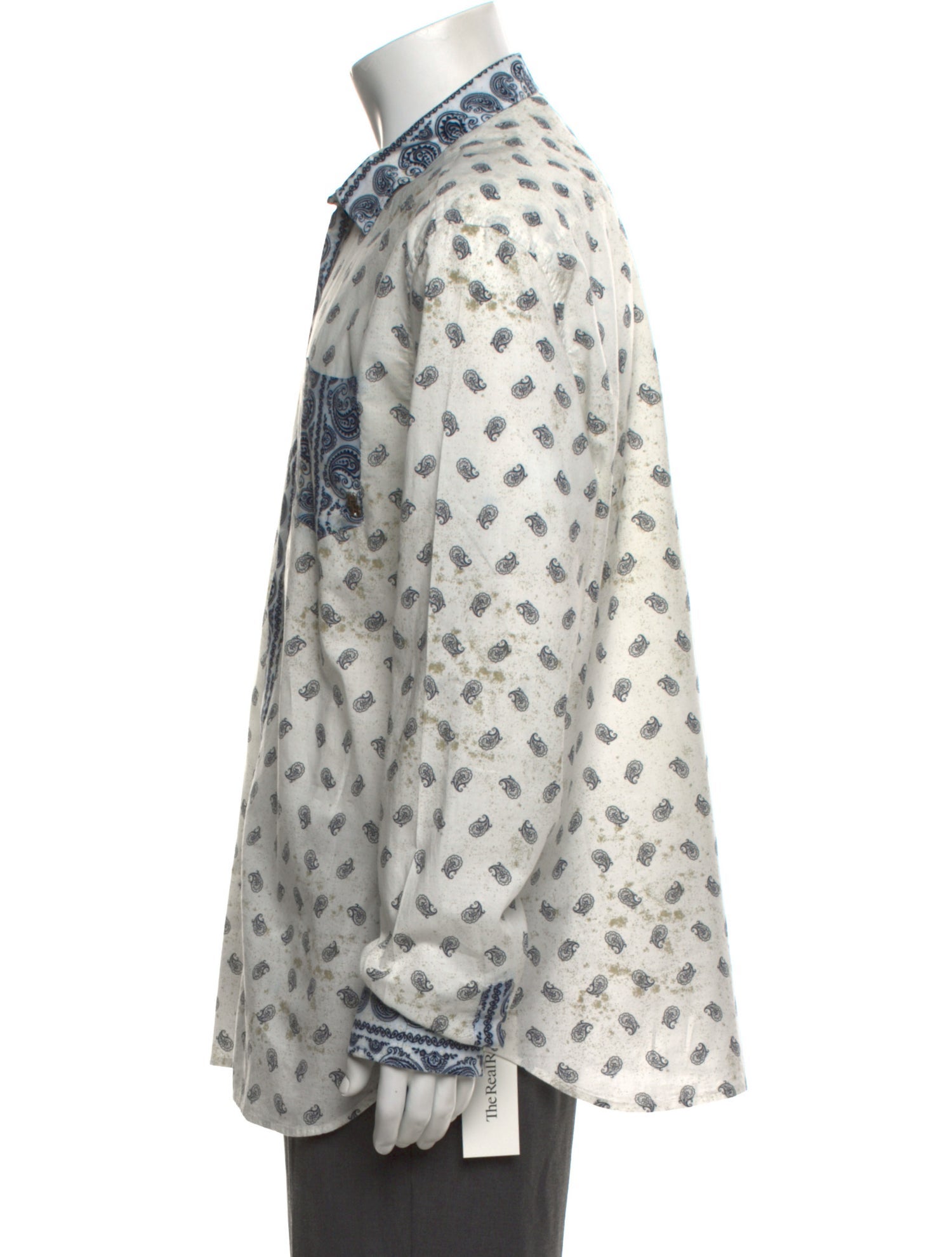 Pierre Balmain Paisley Print Long Sleeve Denim Shirt