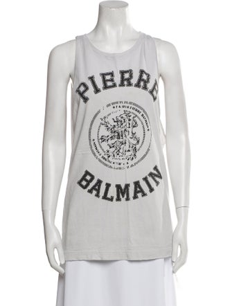 Pierre Balmain Graphic Print Crew Neck Top