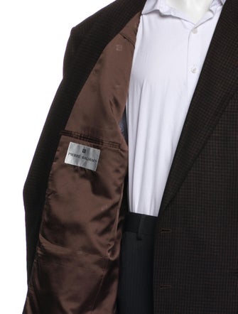 Pierre Balmain Silk Plaid Print Two-Piece Blazer