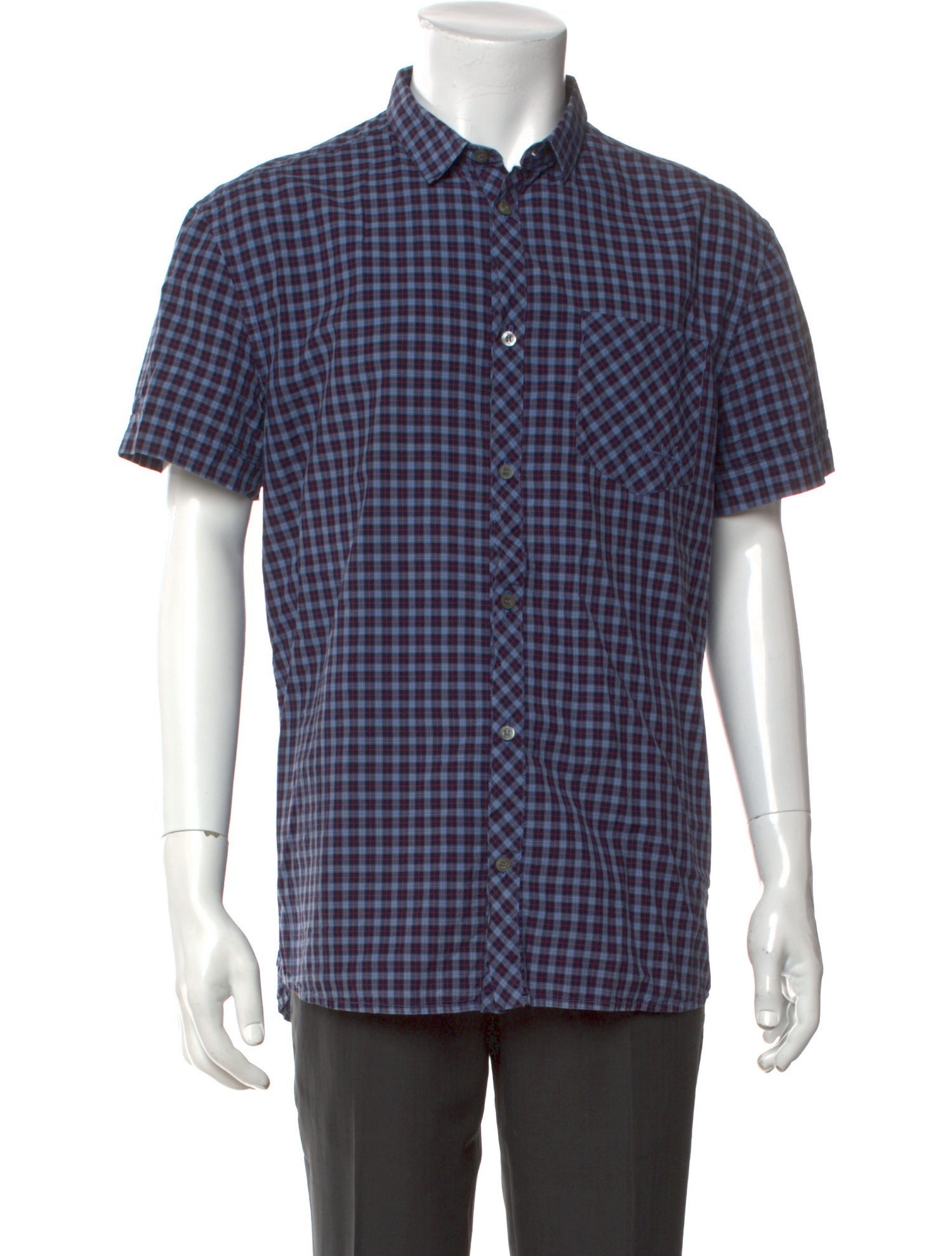 Pierre Balmain Plaid Print Short Sleeve Shirt