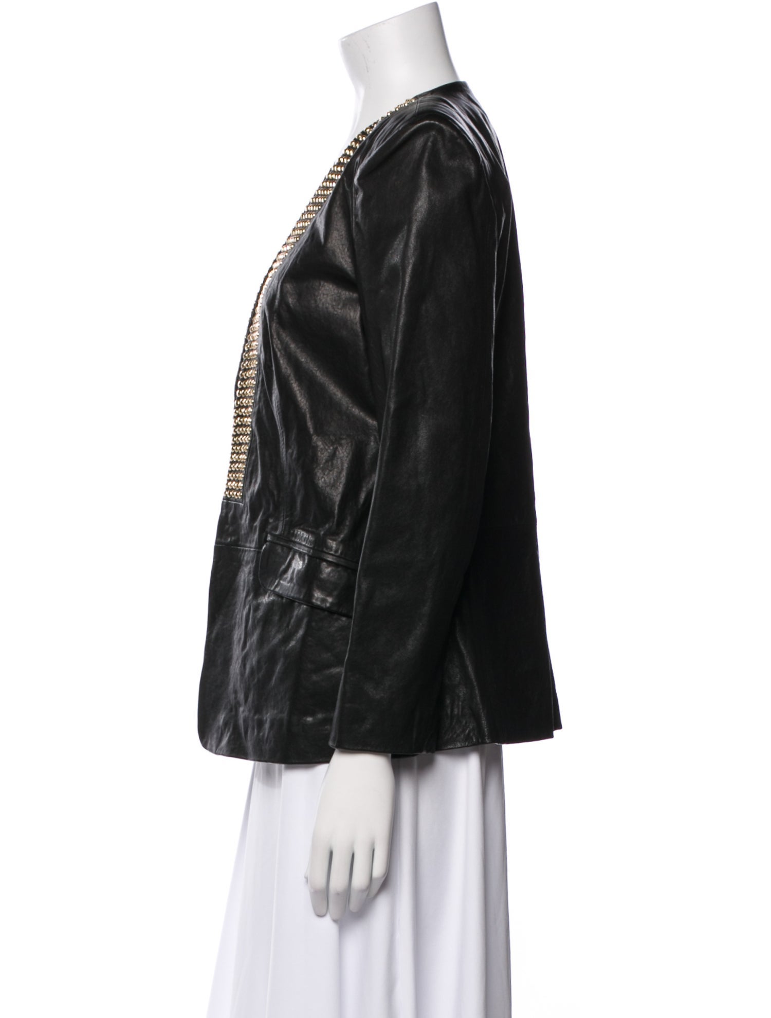 Pierre Balmain Leather Printed Evening Jacket
