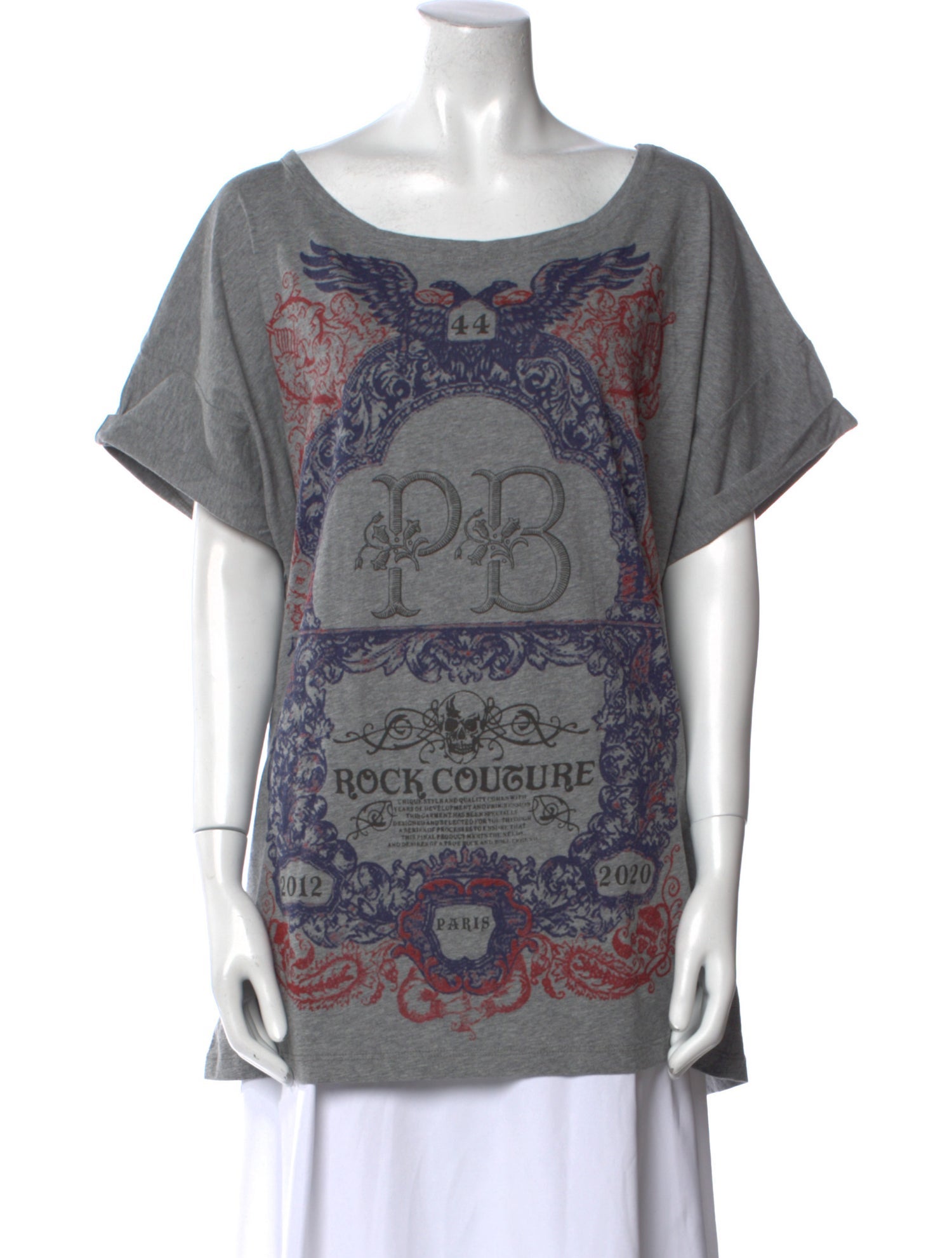 Pierre Balmain Printed Bateau Neckline T-Shirt w/ Tags