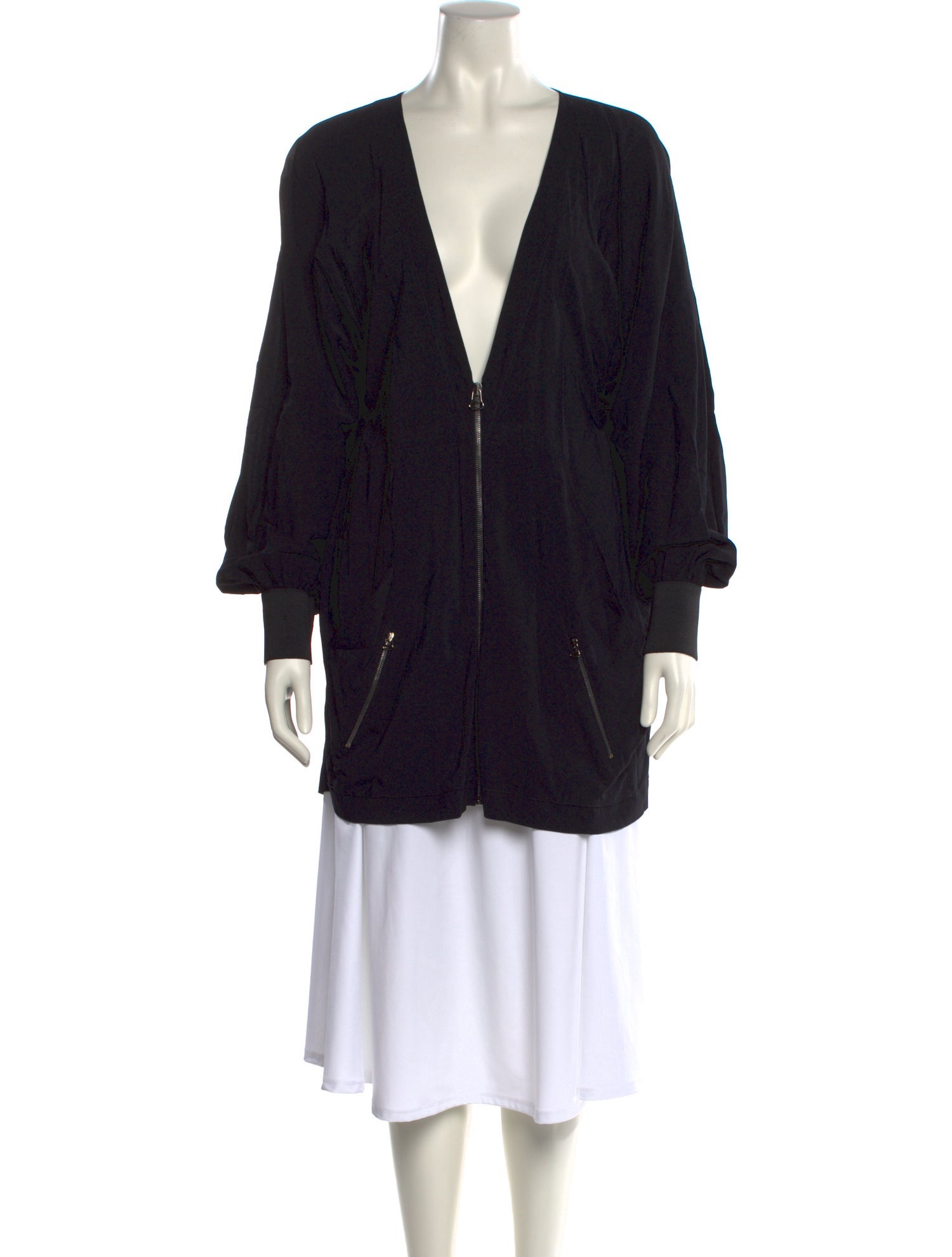 Pierre Balmain Plunge Neckline Long Sleeve Tunic