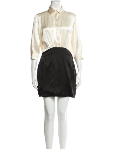 Pre-owned Pierre Balmain Silk Mini Dress In Neutral