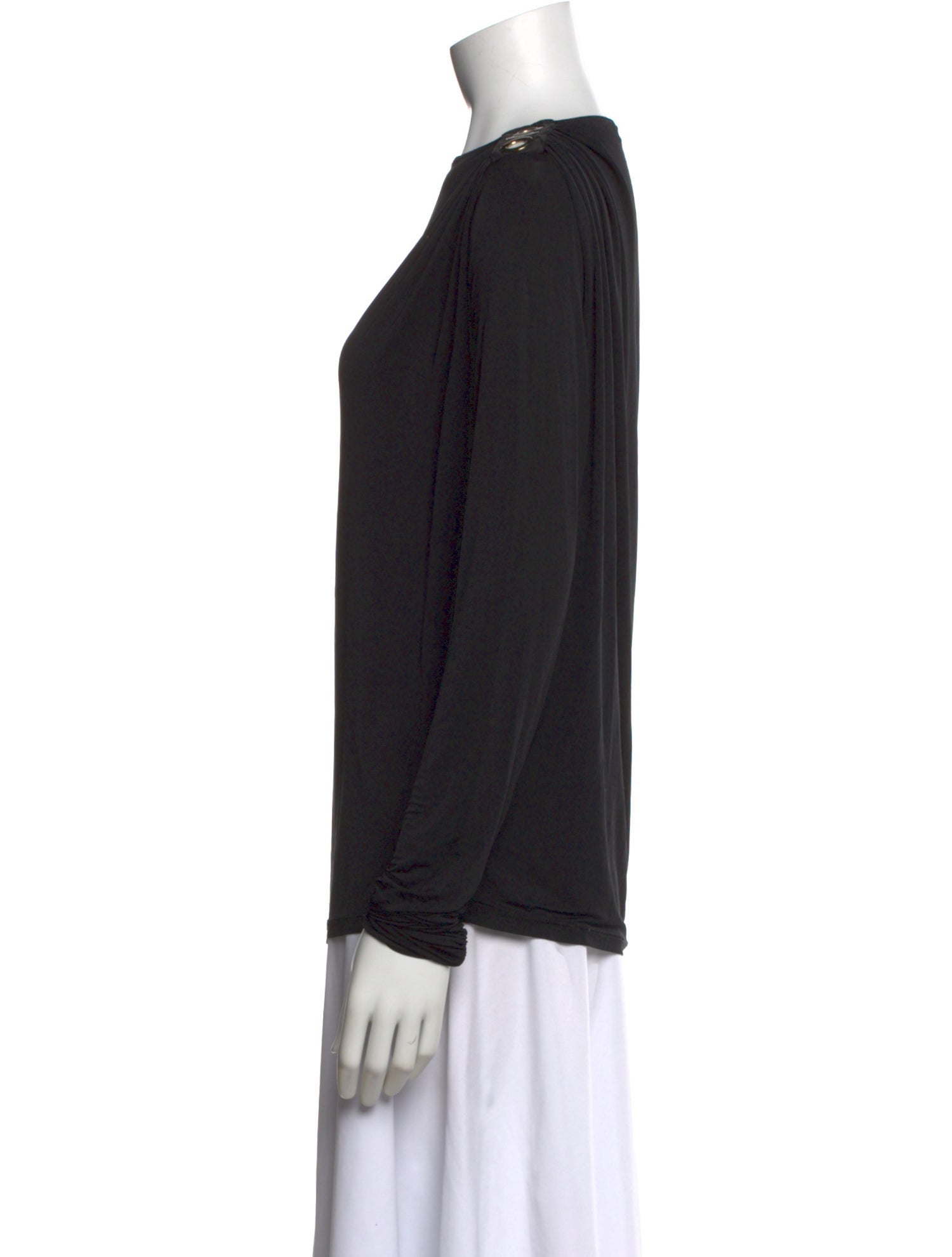 Pierre Balmain Bateau Neckline Long Sleeve Top
