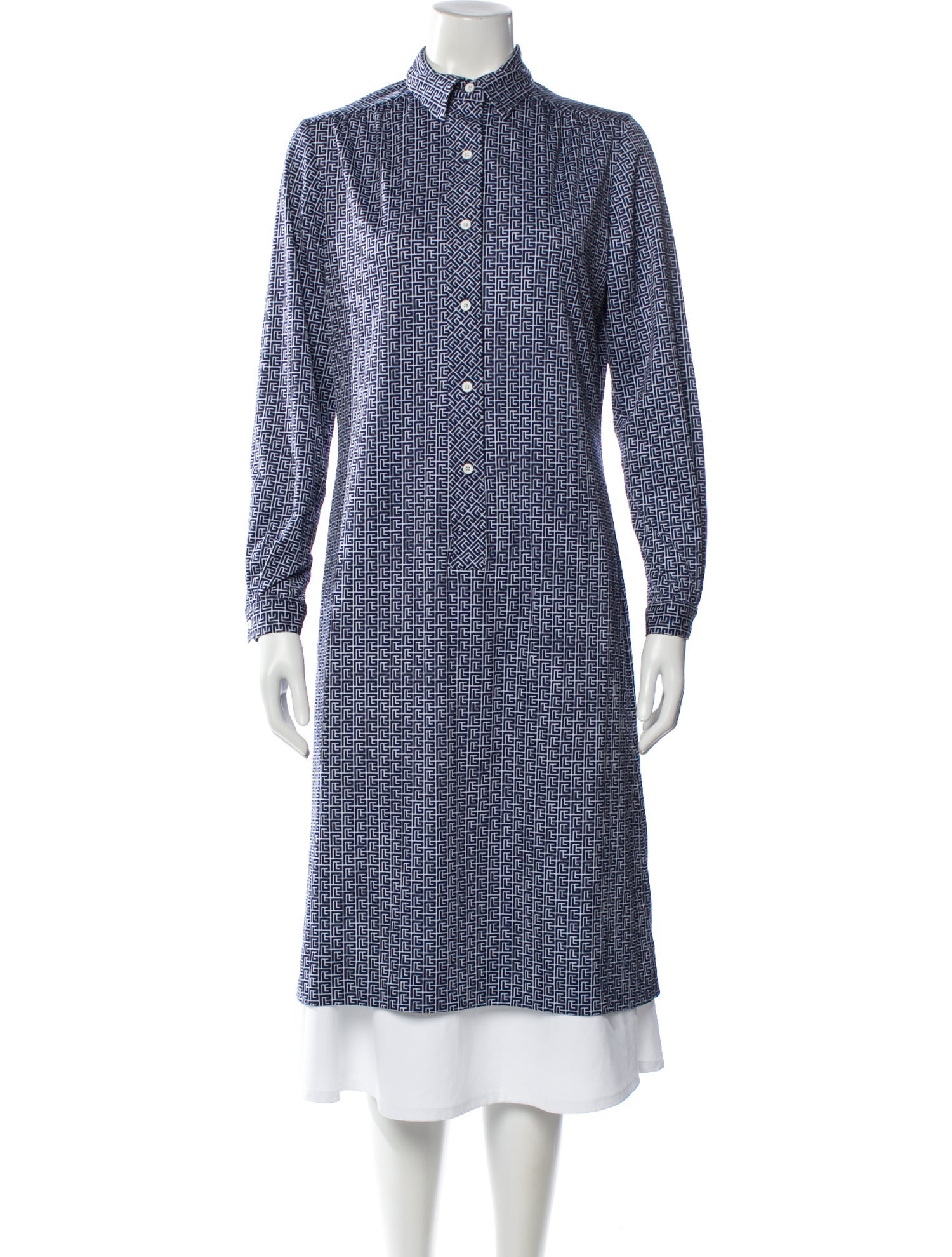 Pierre Balmain Patterned Long Sleeve Button-Up Top