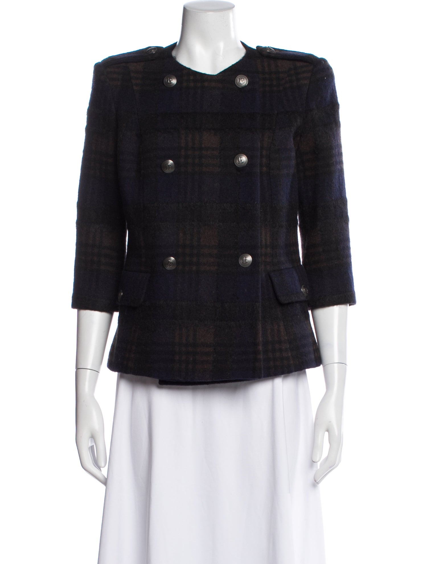 Pierre Balmain Plaid Print Evening Jacket
