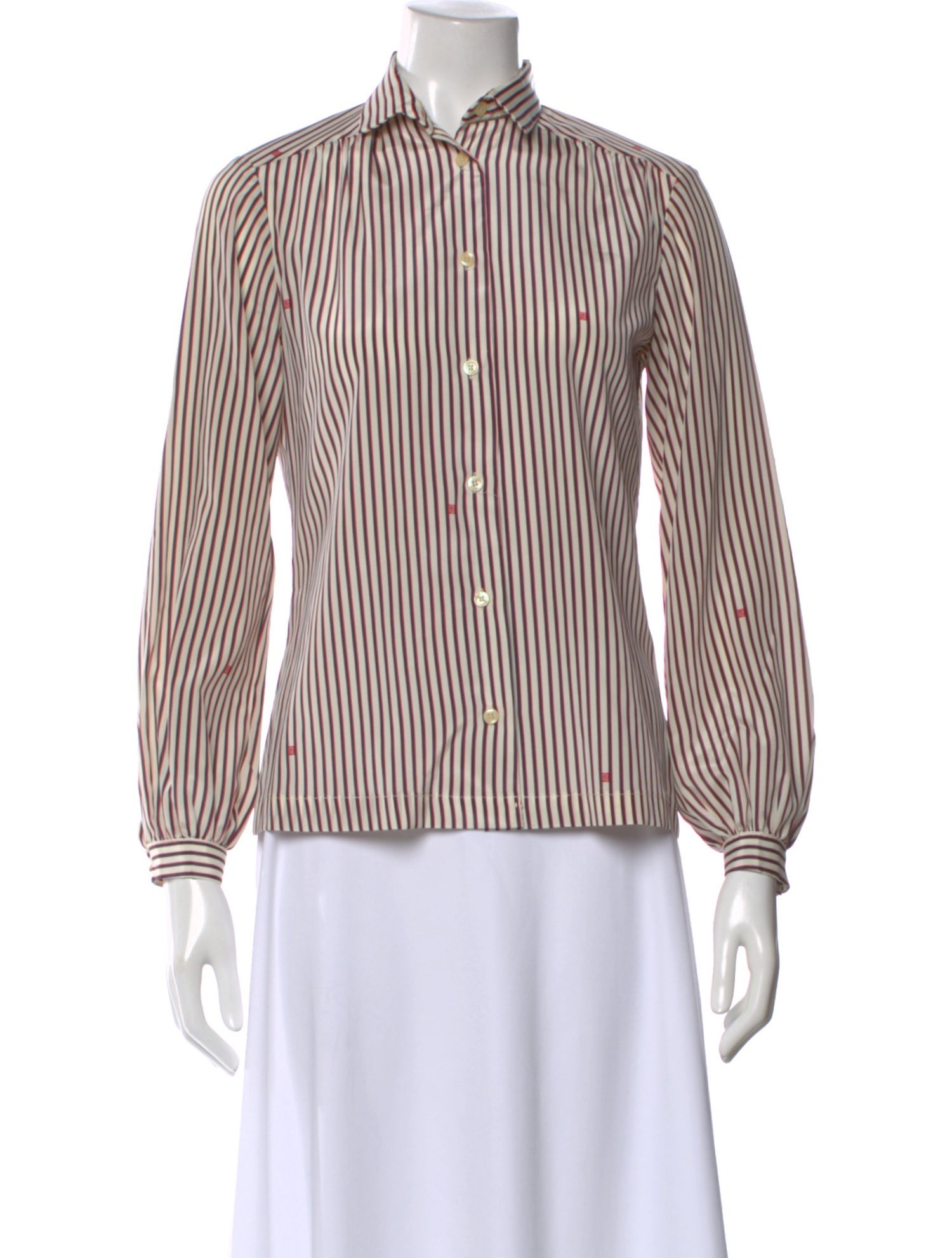 Pierre Balmain Striped Long Sleeve Blouse