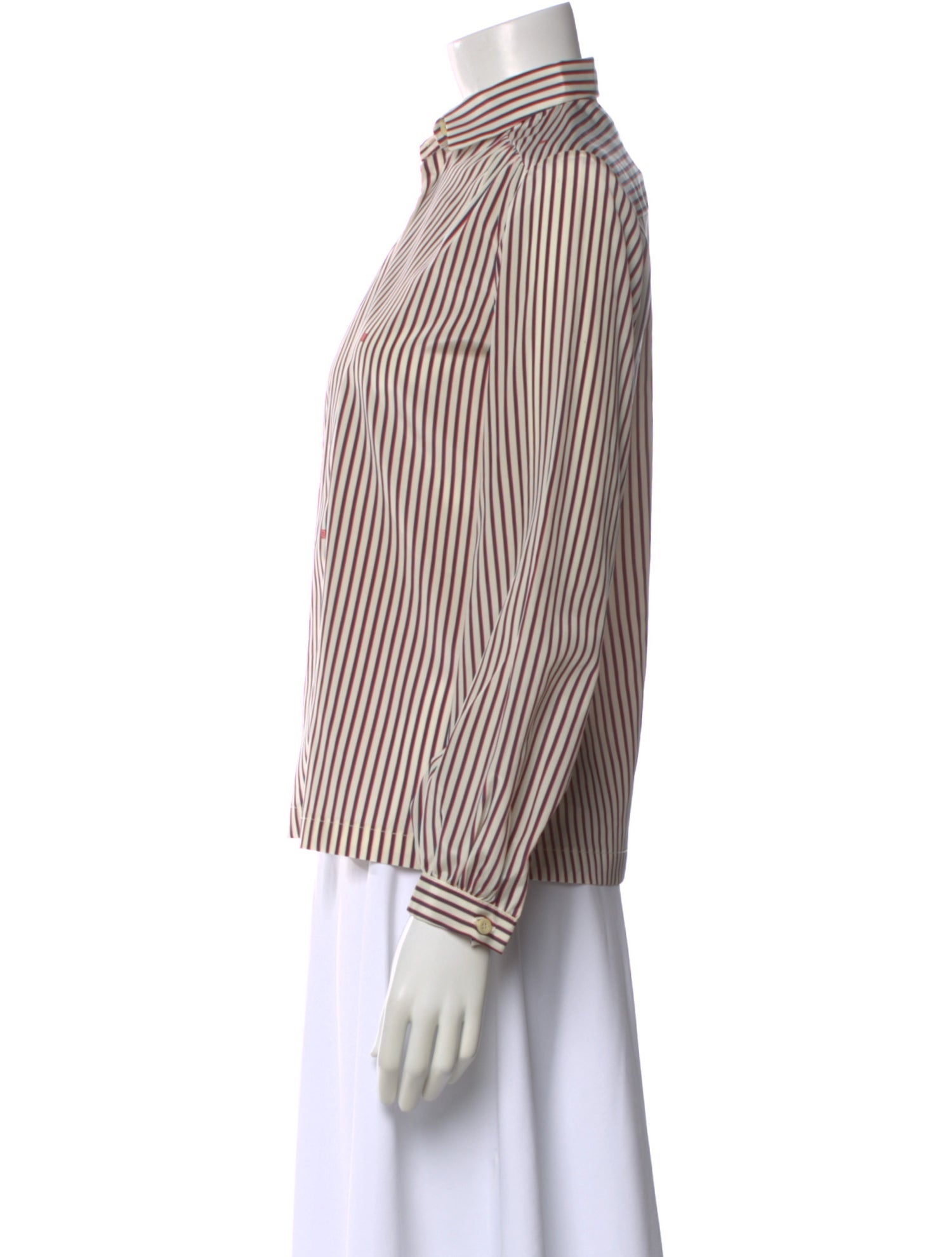 Pierre Balmain Striped Long Sleeve Blouse