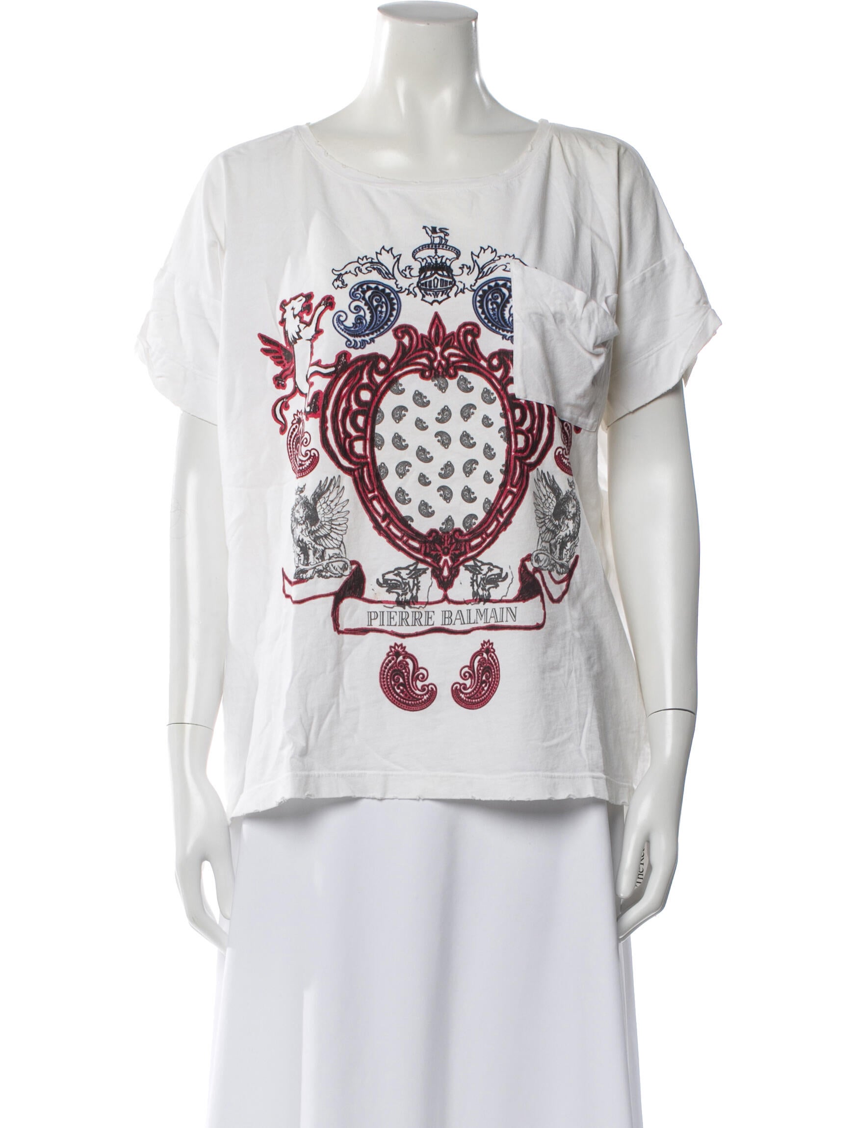 Pierre Balmain Graphic Print Crew Neck T-Shirt