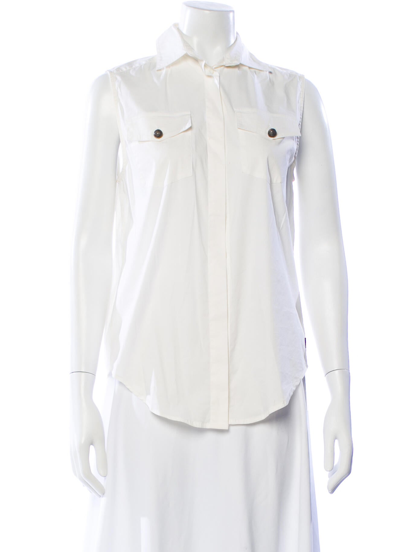 Pierre Balmain Sleeveless Button-Up Top
