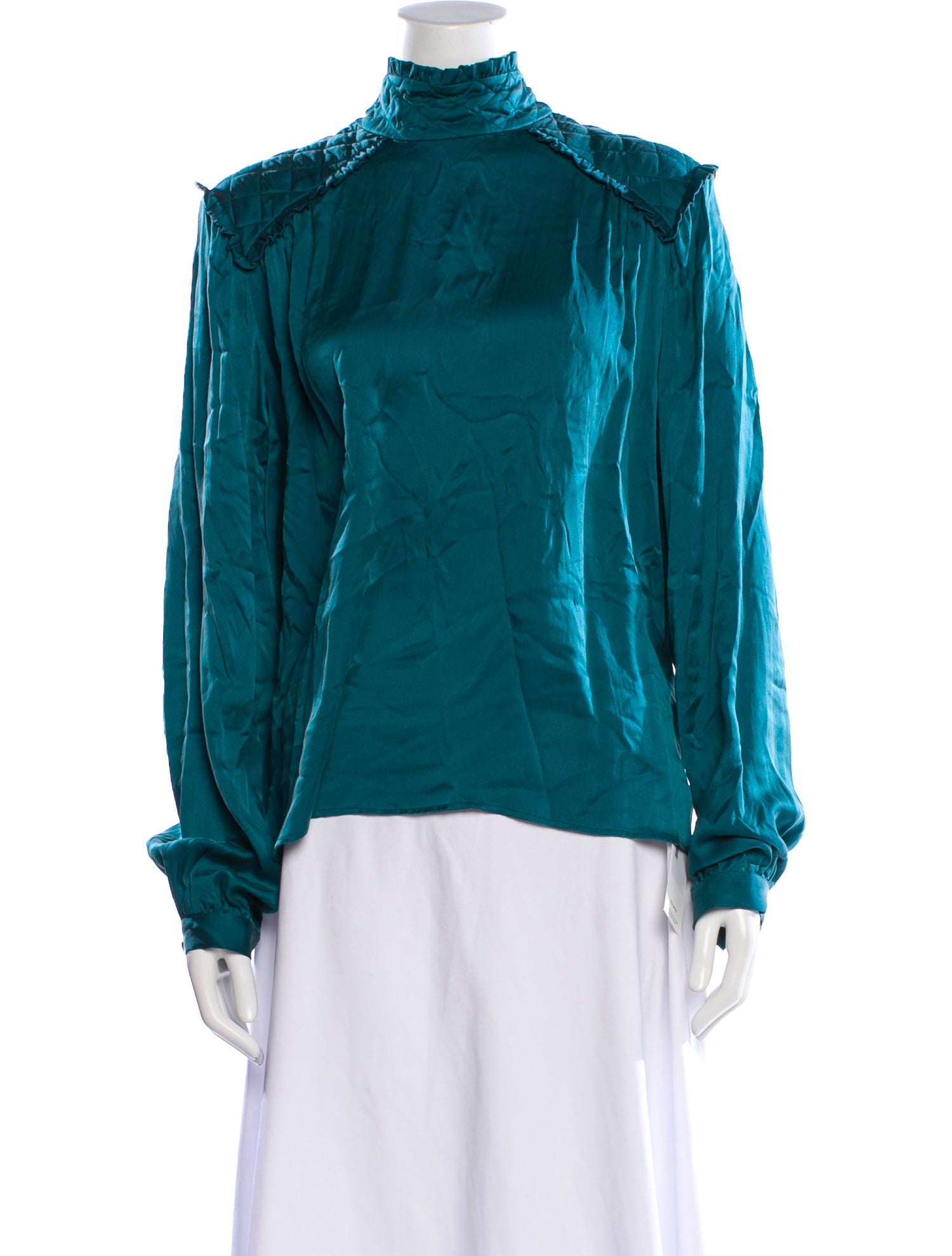 Pierre Balmain Silk Mock Neck Blouse