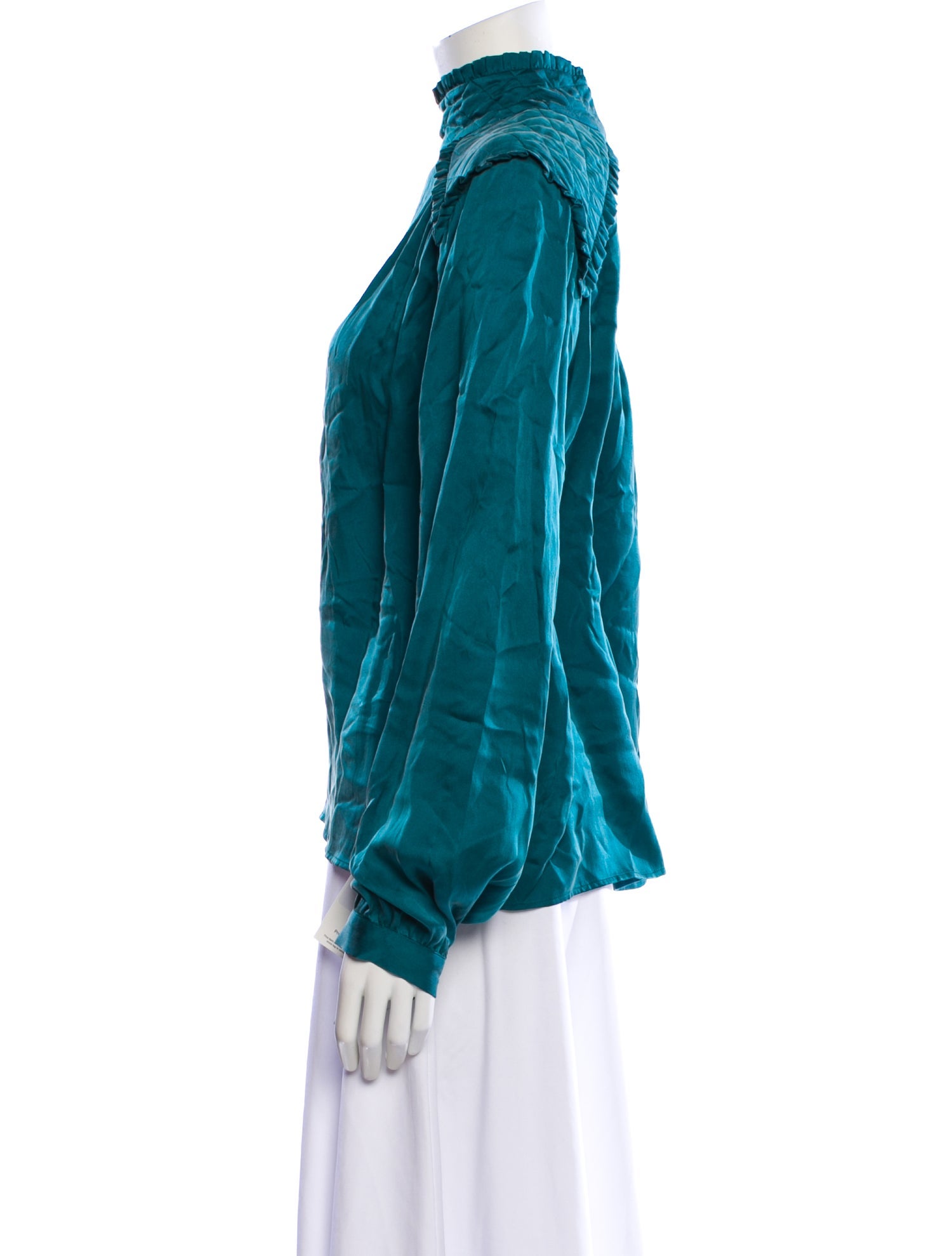 Pierre Balmain Silk Mock Neck Blouse