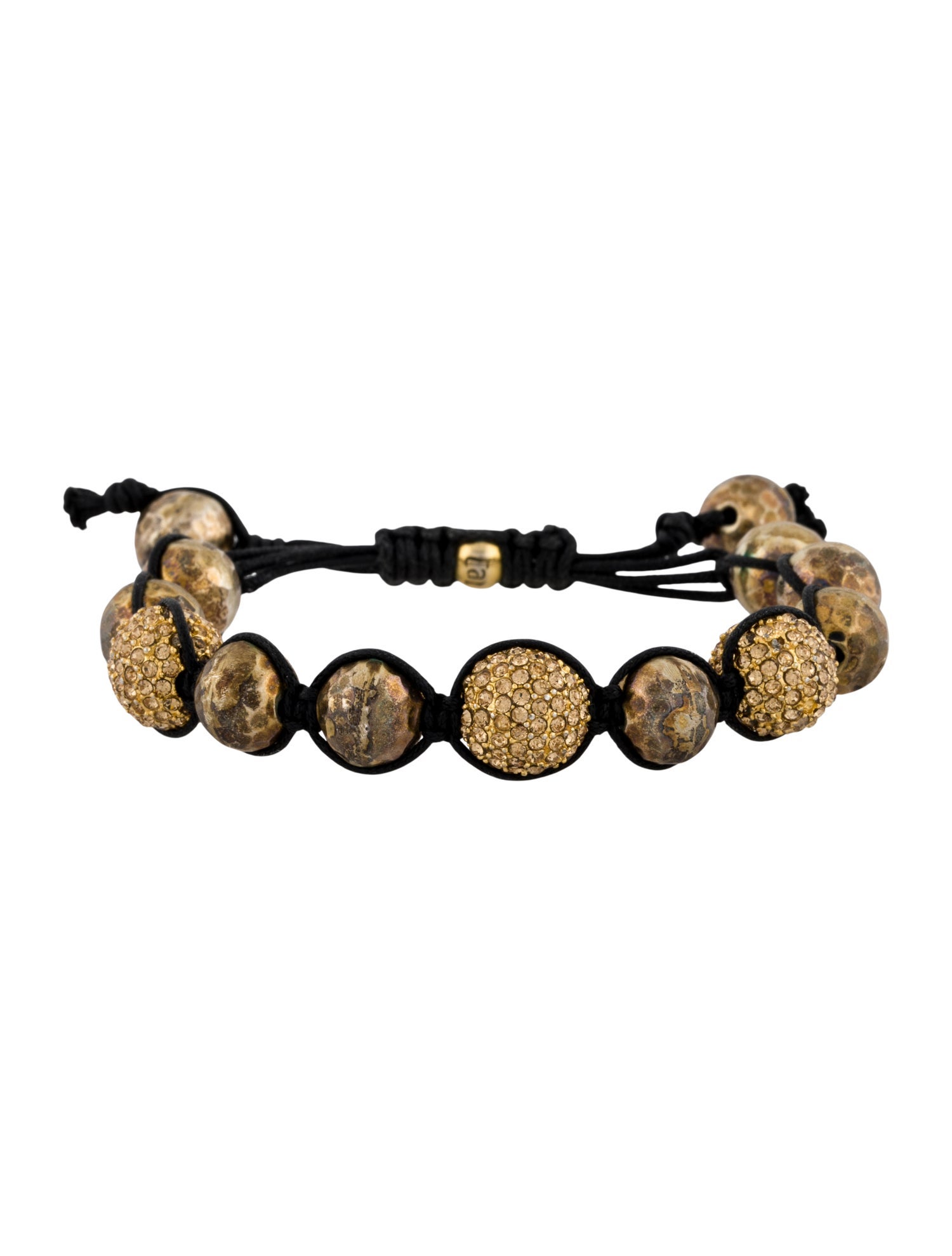 Tai Crystal,Bead & Cord Adjustable Bracelet