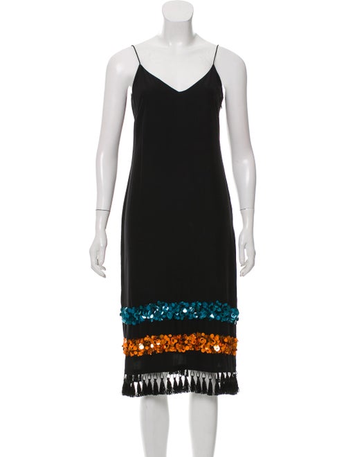 Sachin + Babi Silk Embellished Slip Dress Black